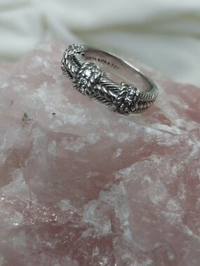 Judith Ripka Silver Braided Textured Band Ring